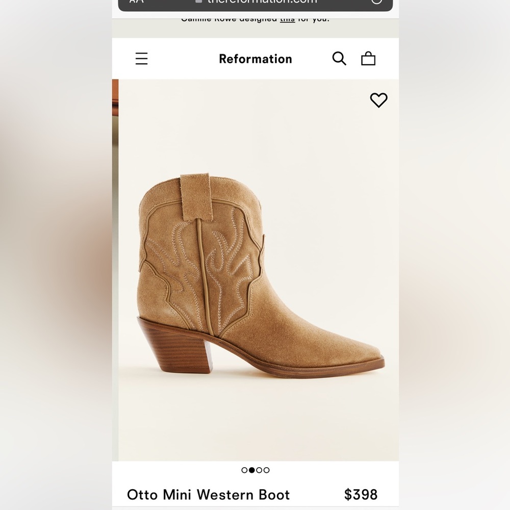 Reformation tan cowboy boots